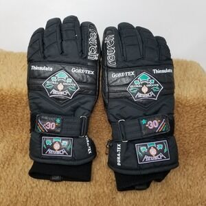 Reusch Ski Gloves Style No 6998 Dura-Tex Gore Tex Black Men's Size 7.5